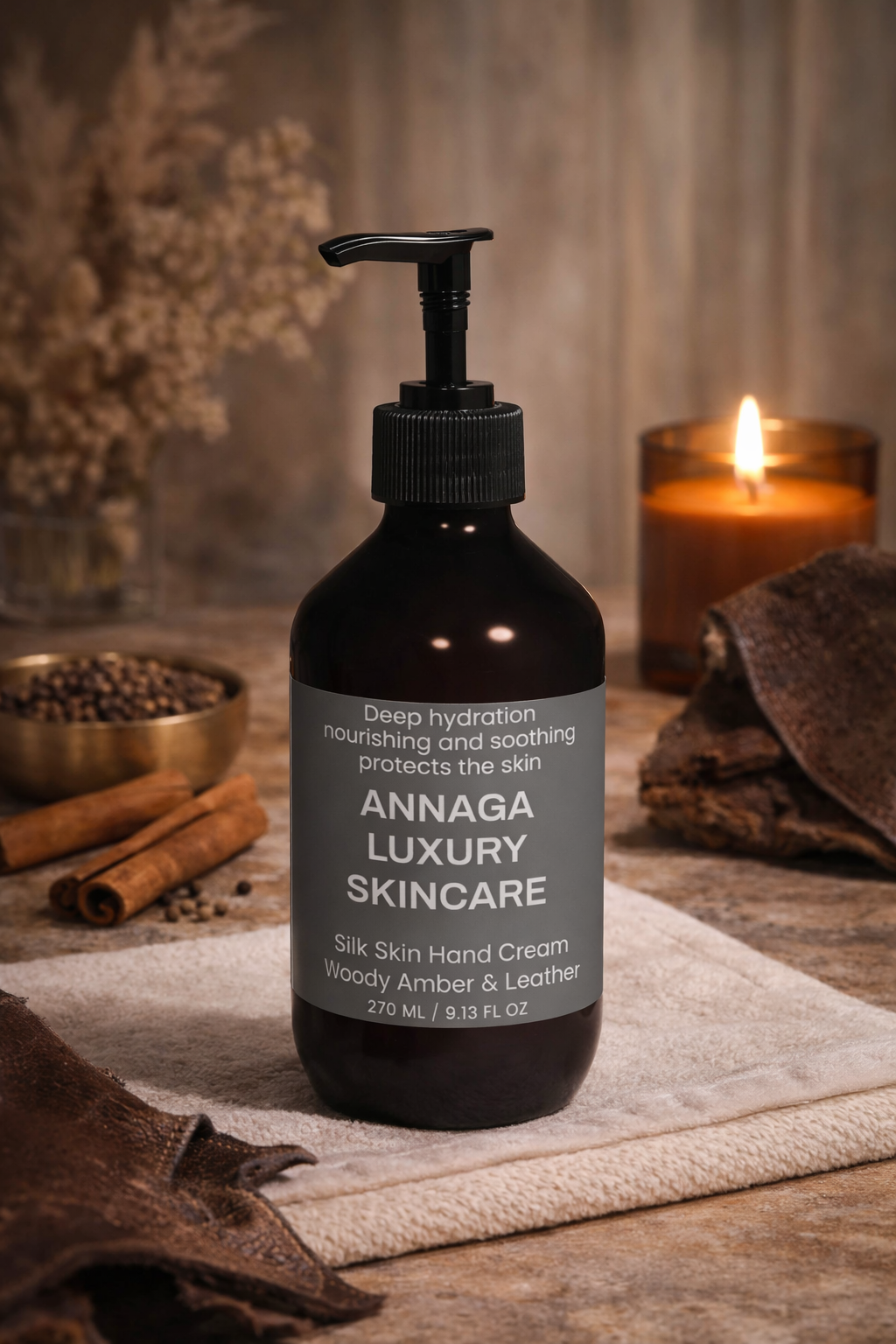 Silk Skin Hand Cream, Woody Amber & Leather