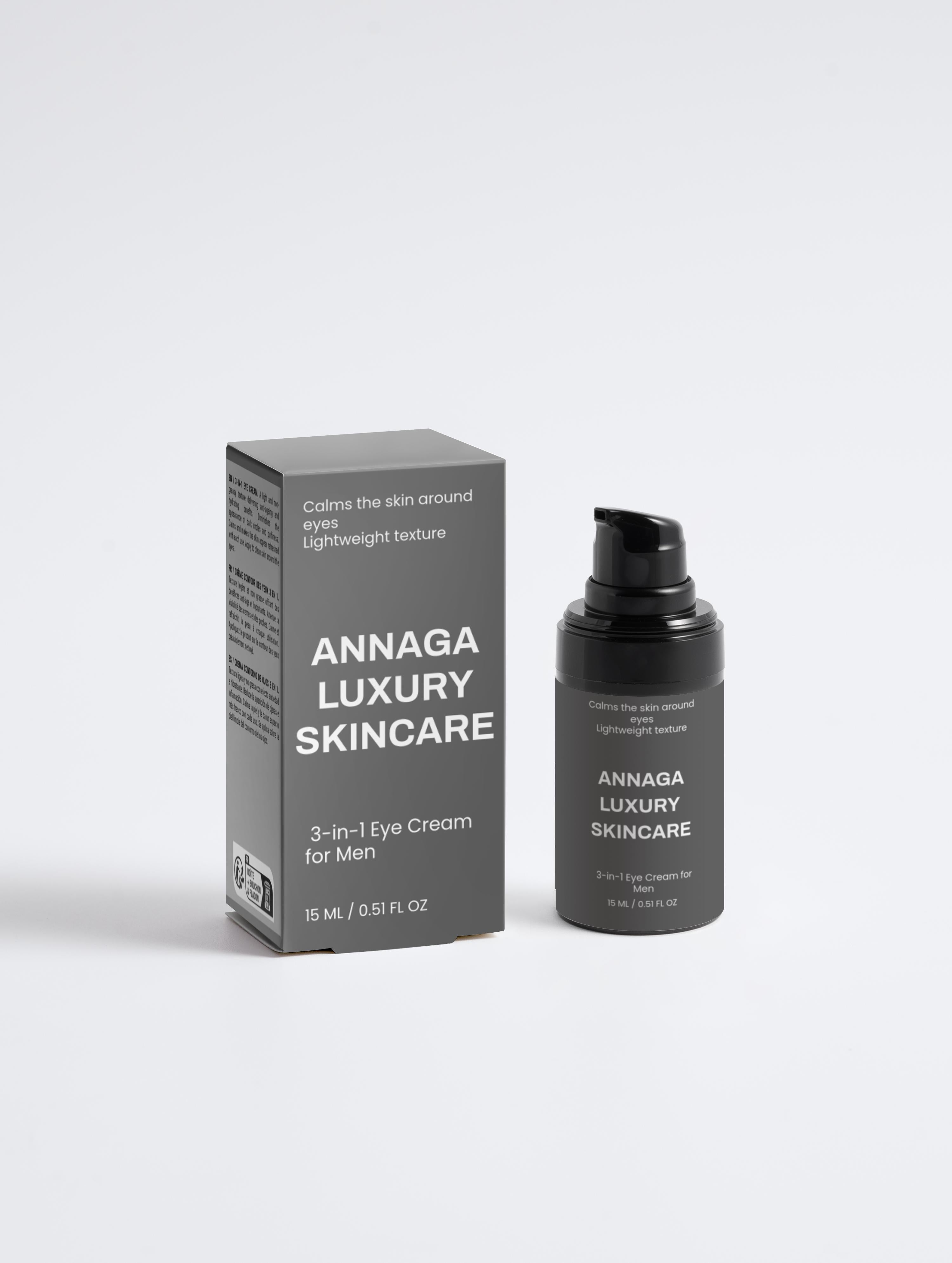 AnnAga Luxury Skincare Core Collection: 3-in-1 Eye Cream for Men
