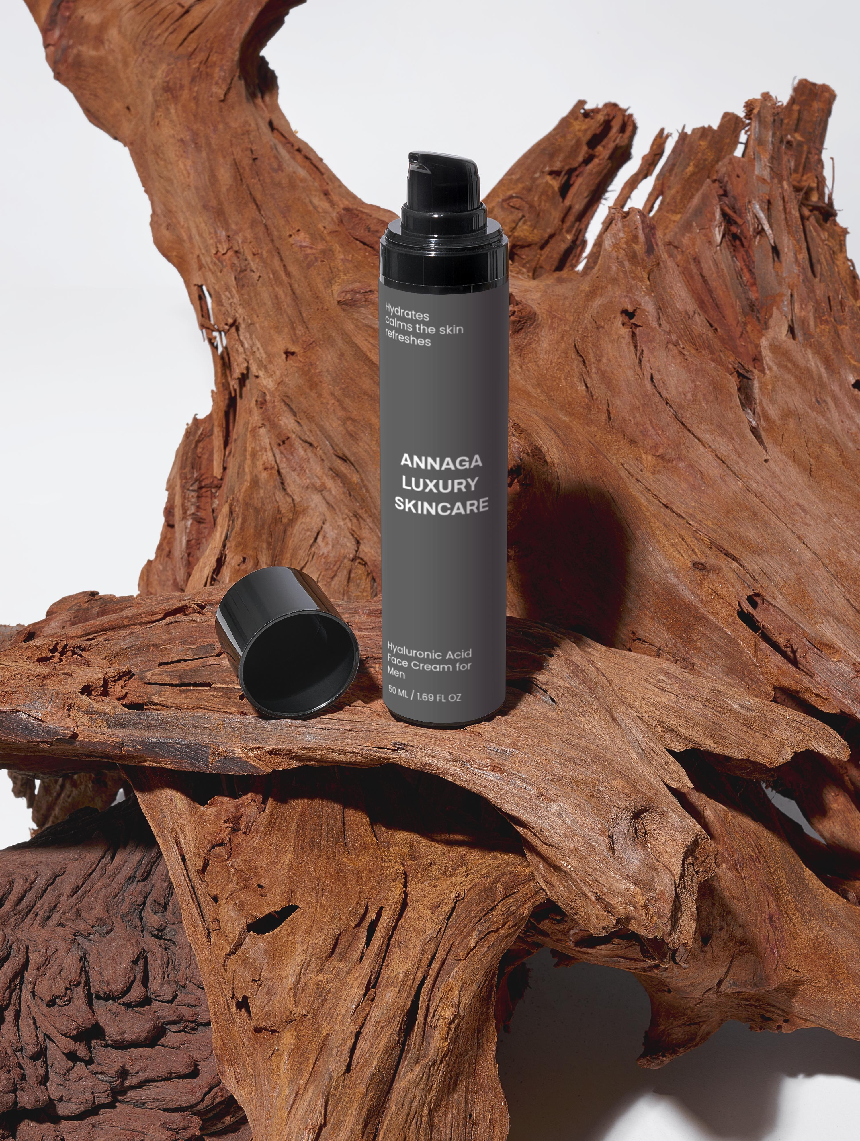 AnnAga Luxury Skincare Core Collection:  Hyaluronic Acid Face Cream for Men