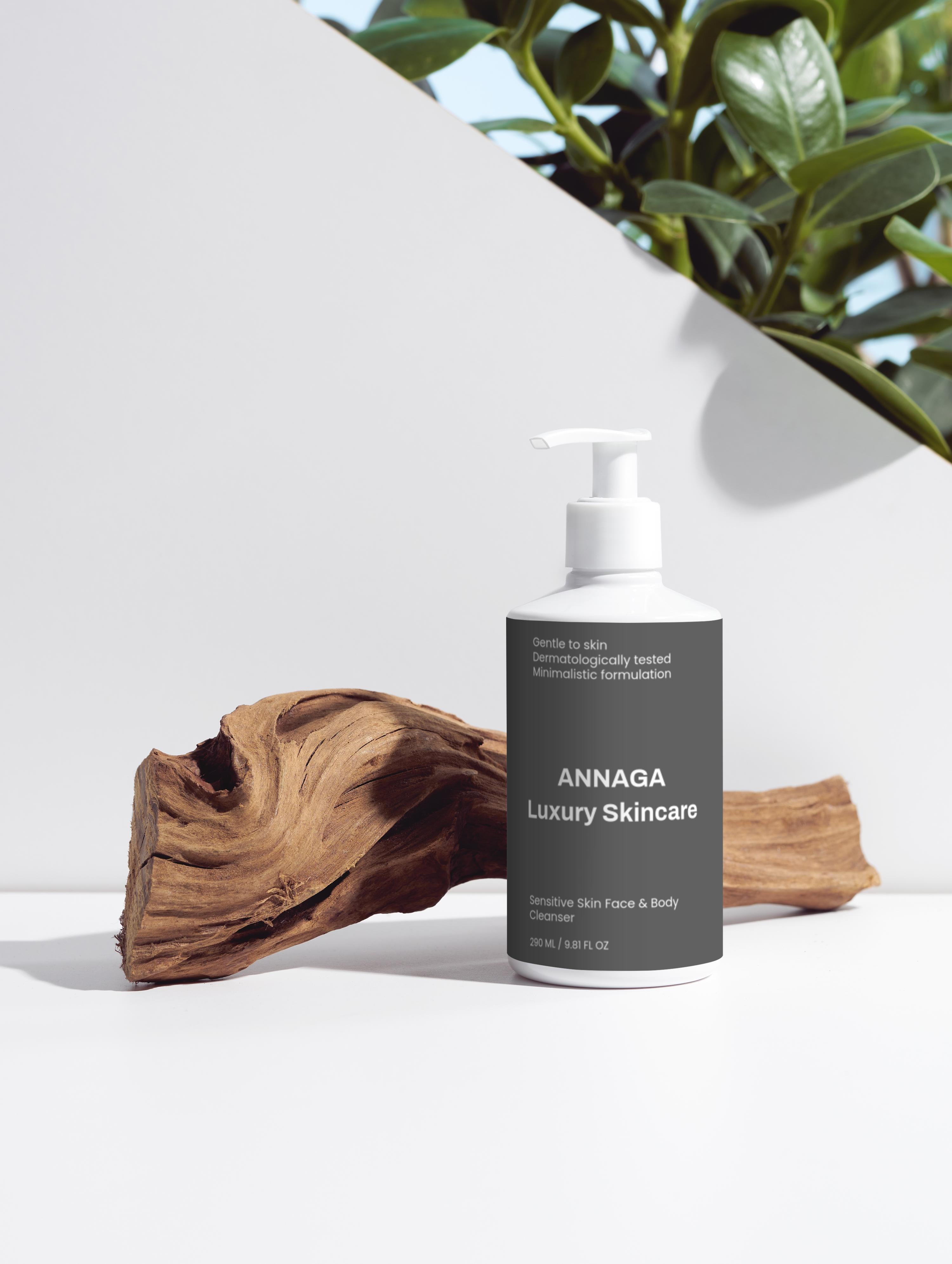 AnnAga Luxury Skincare Core Collection: Sensitive Skin Face & Body Cleanser