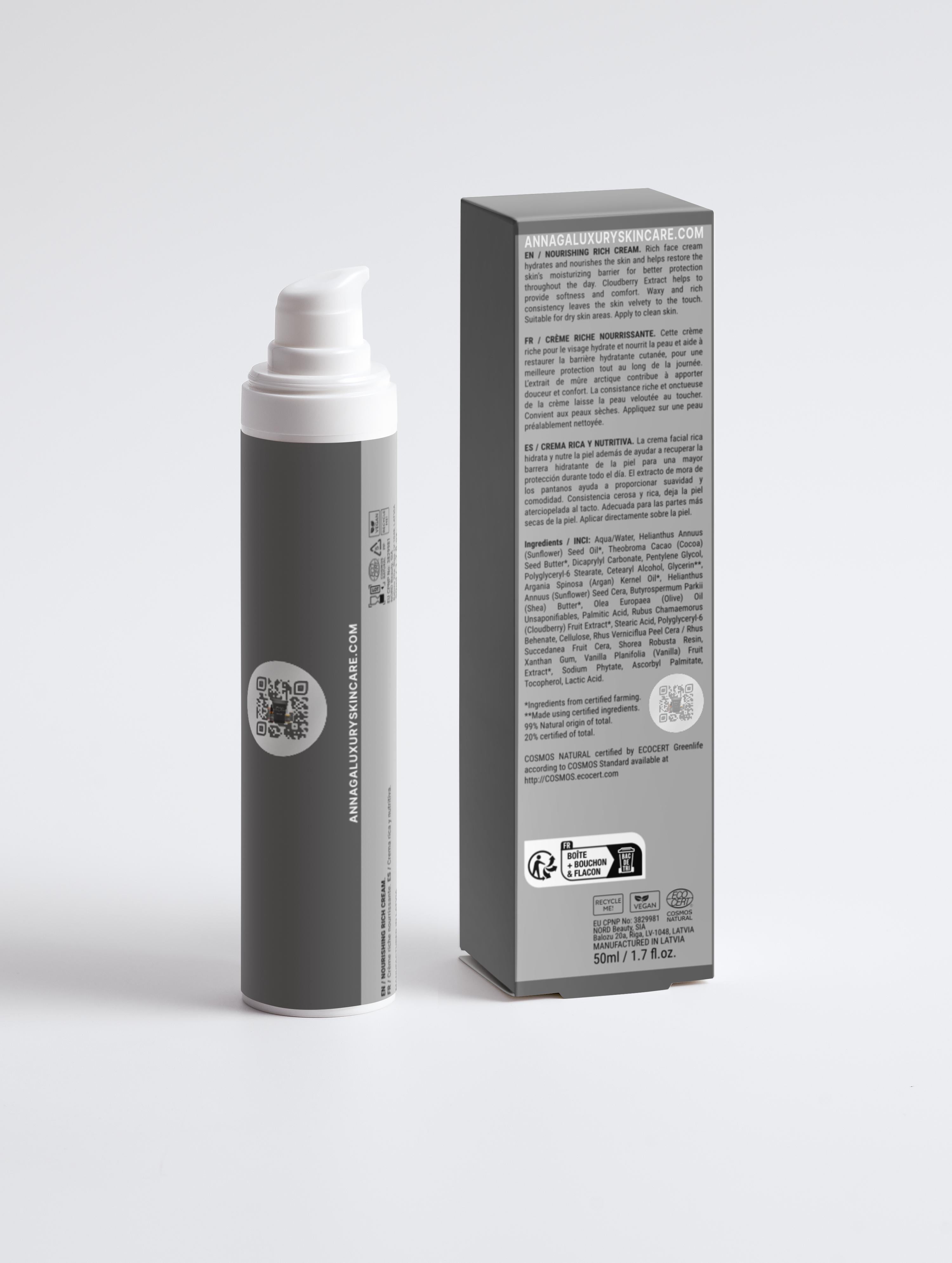 AnnAga Luxury Skincare Core Collection: Nourishing Rich Cream