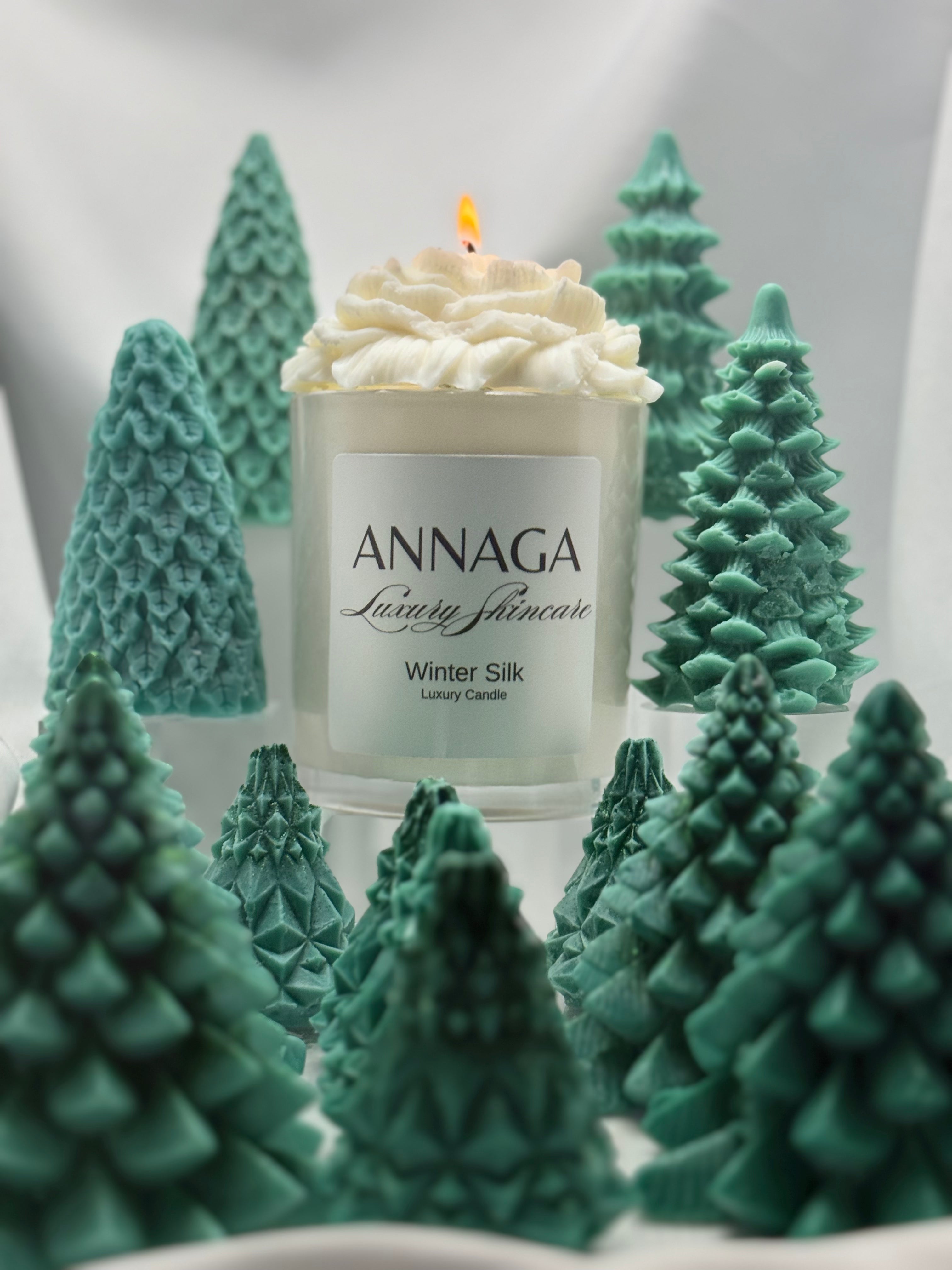 ANNAGA Luxury Skincare  Holiday 2025 Collection: Winter Silk Candle