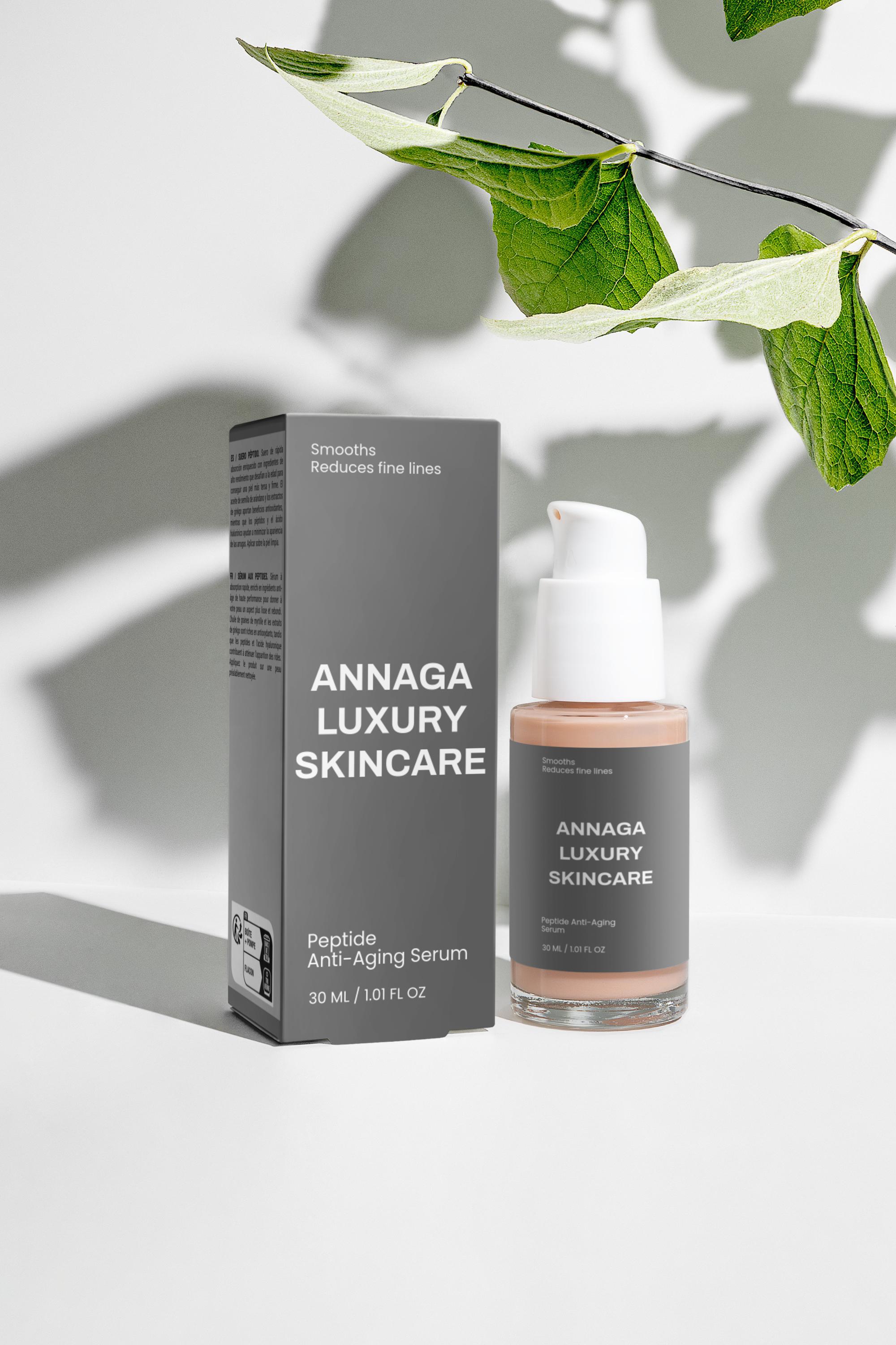 AnnAga Luxury Skincare Core Collection: Peptide Anti-Aging Serum