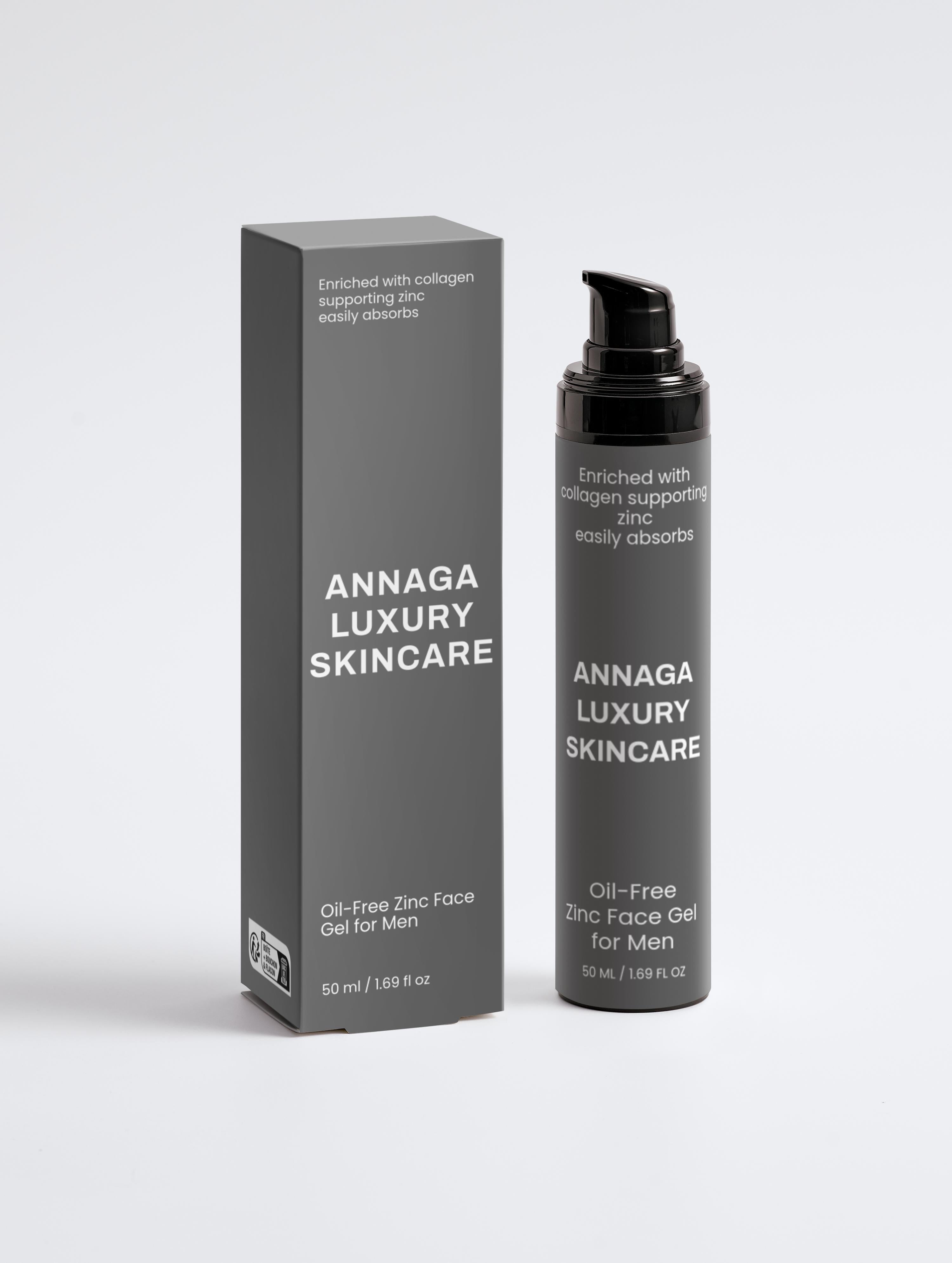AnnAga Luxury Skincare Core Collection: Oil-Free Zinc Face Gel for Men