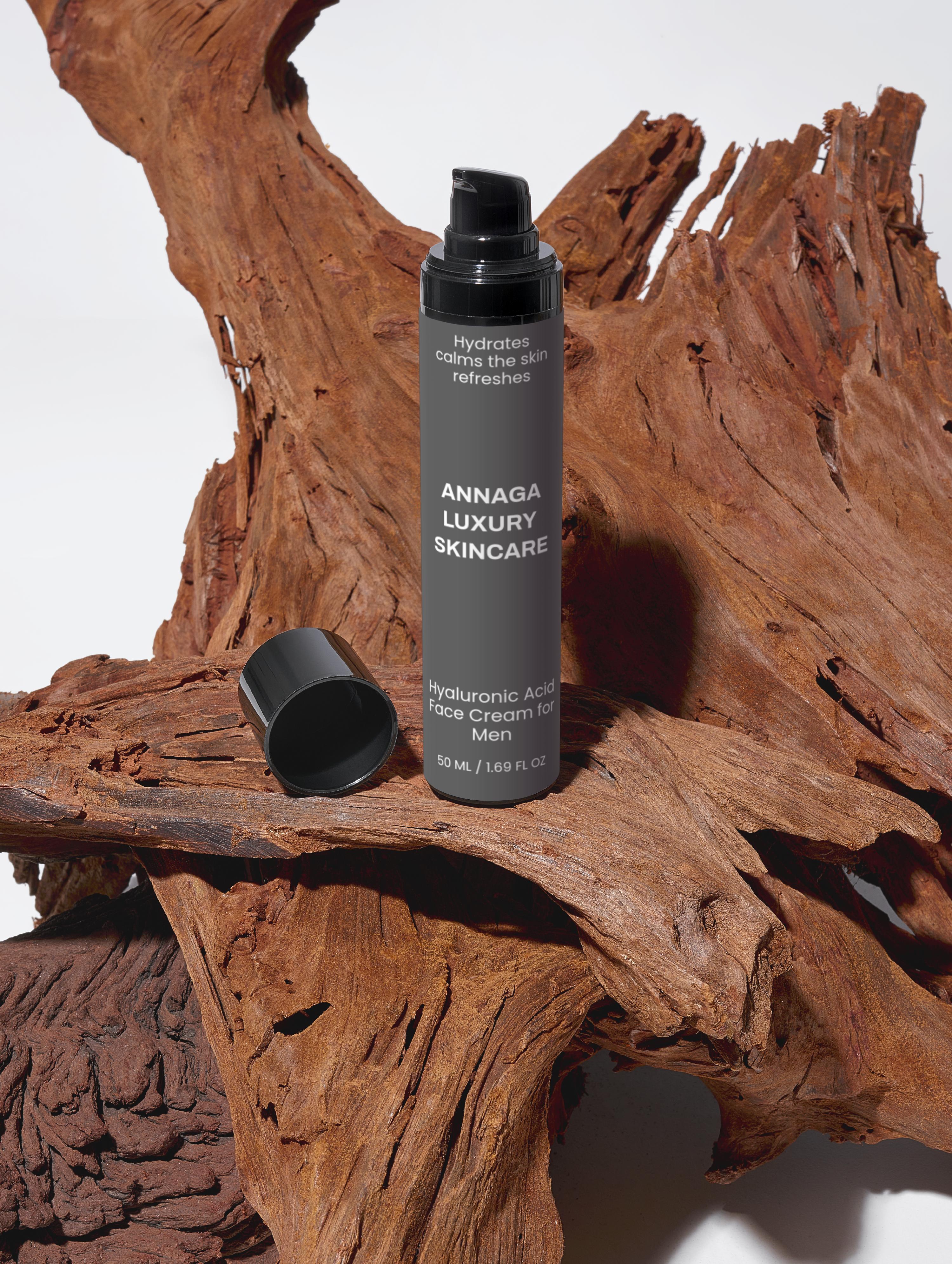 AnnAga Luxury Skincare Core Collection:  Hyaluronic Acid Face Cream for Men