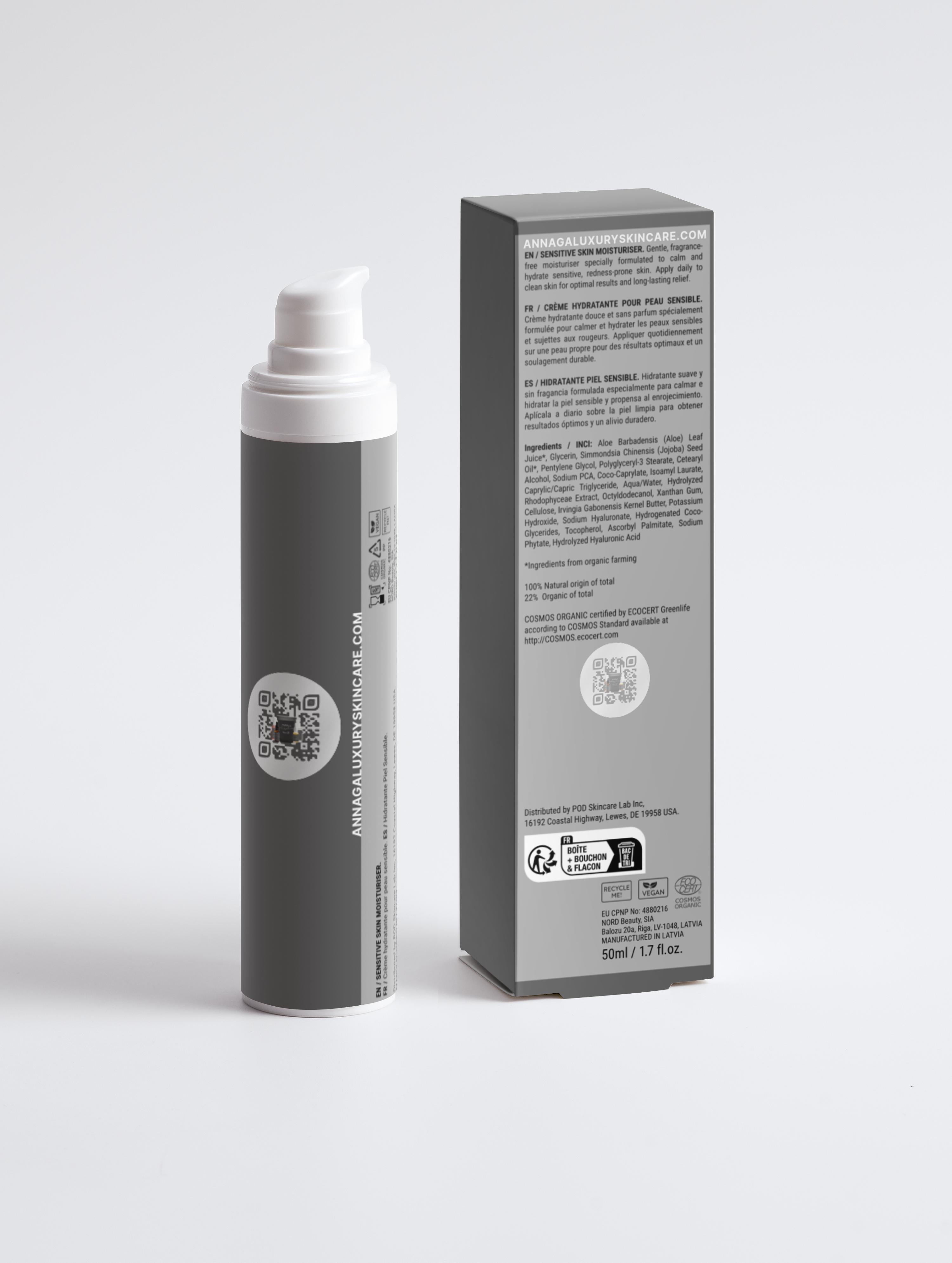 AnnAga Luxury Skincare Core Collection: Sensitive Skin Moisturiser