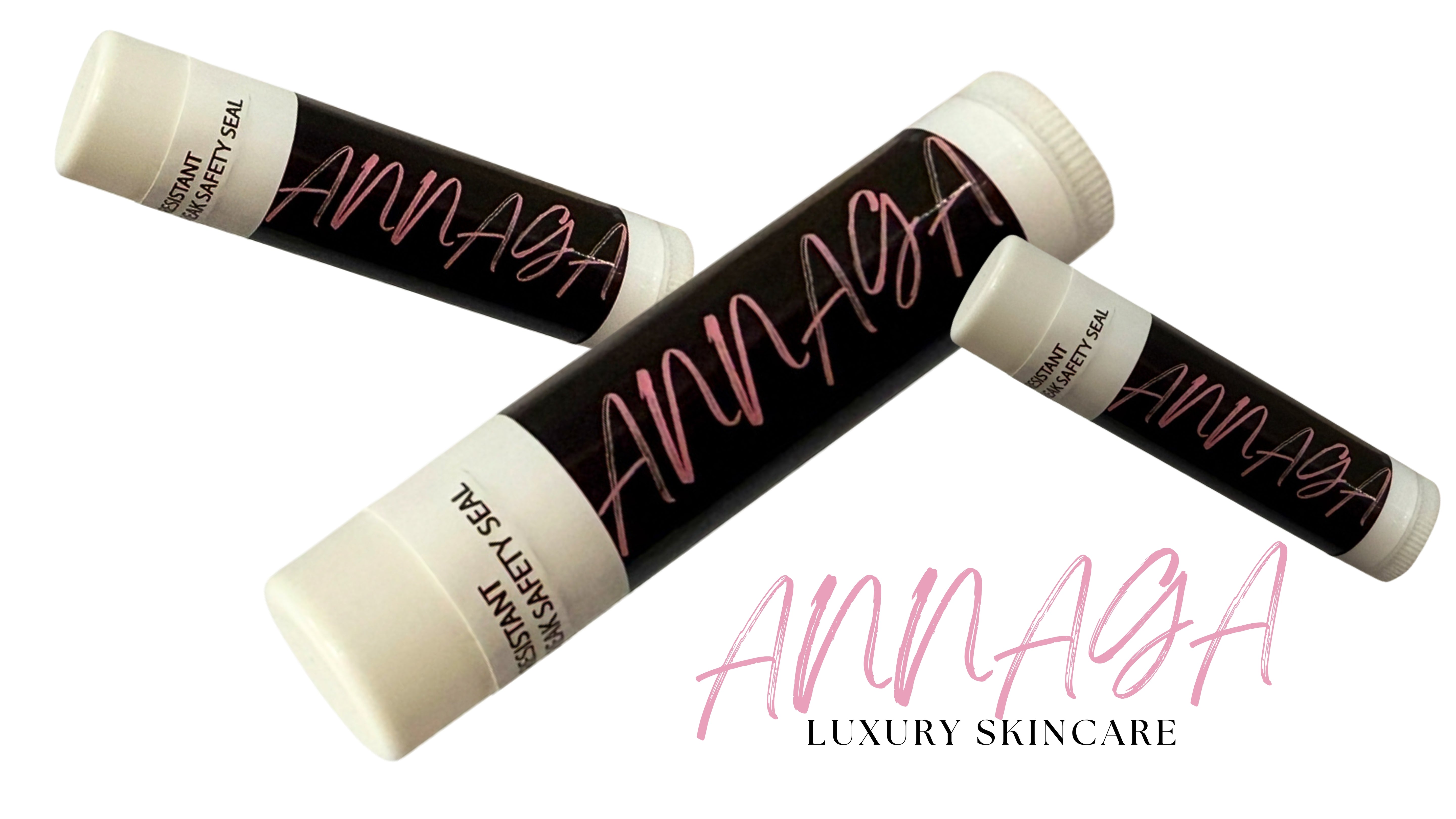 ANNAGA Luxury Skincare Lip Balm – Vanilla Bean (Black)