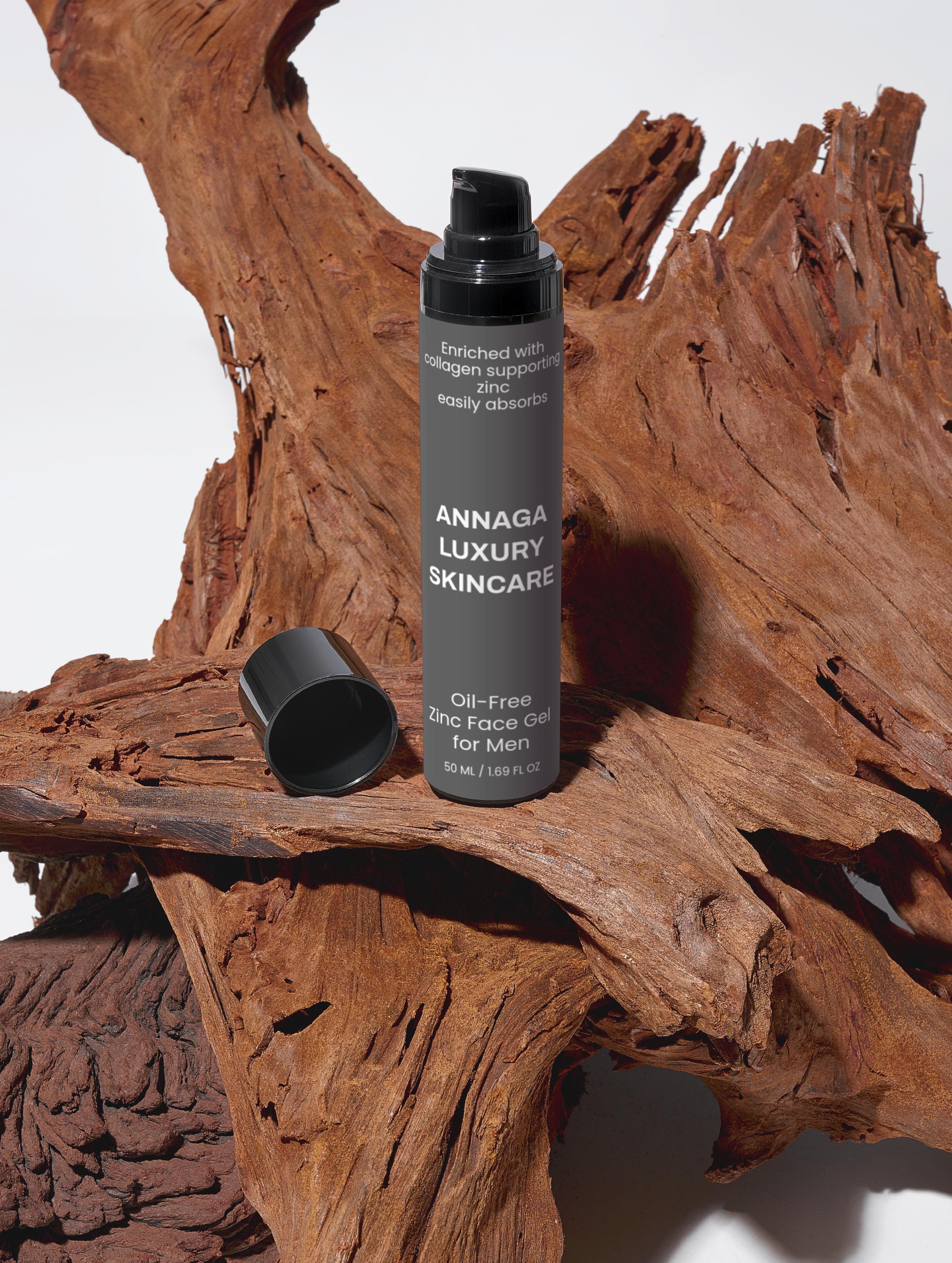 AnnAga Luxury Skincare Core Collection: Oil-Free Zinc Face Gel for Men