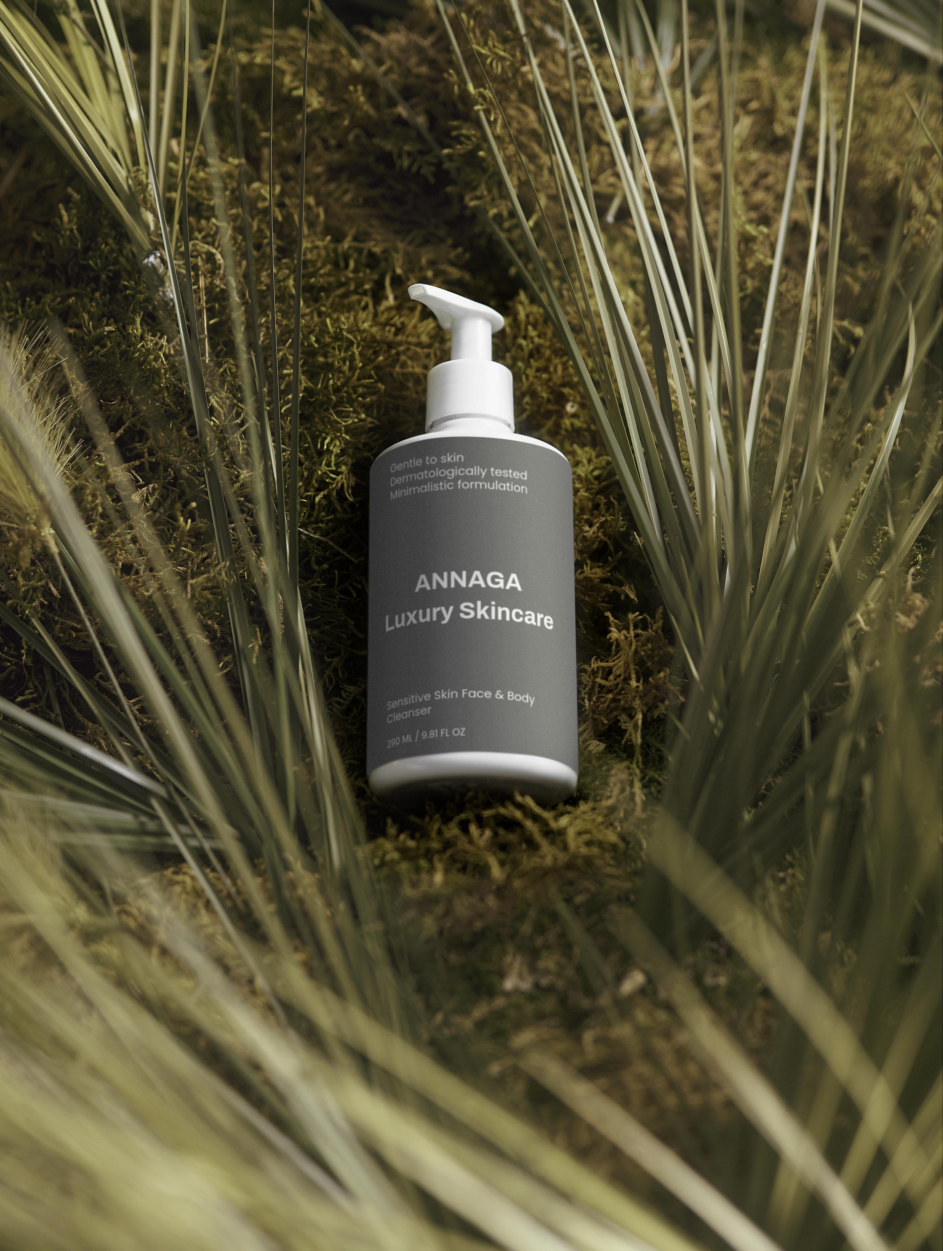 AnnAga Luxury Skincare Core Collection: Sensitive Skin Face & Body Cleanser