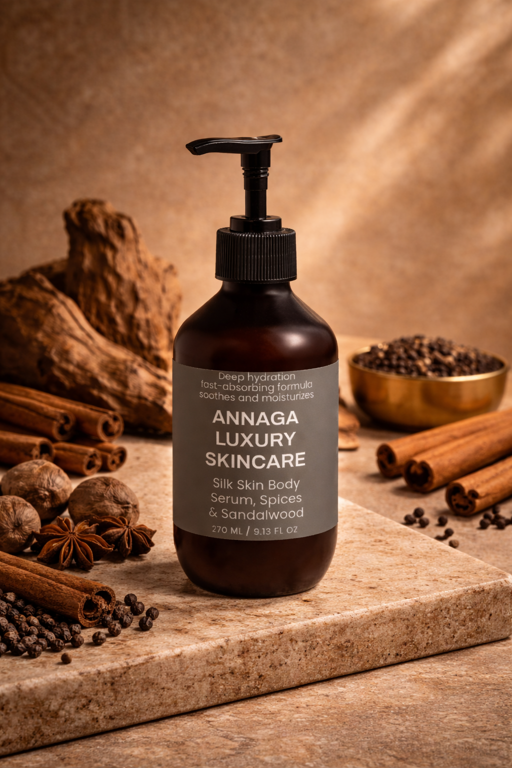 Silk Skin Body Serum, Spices & Sandalwood