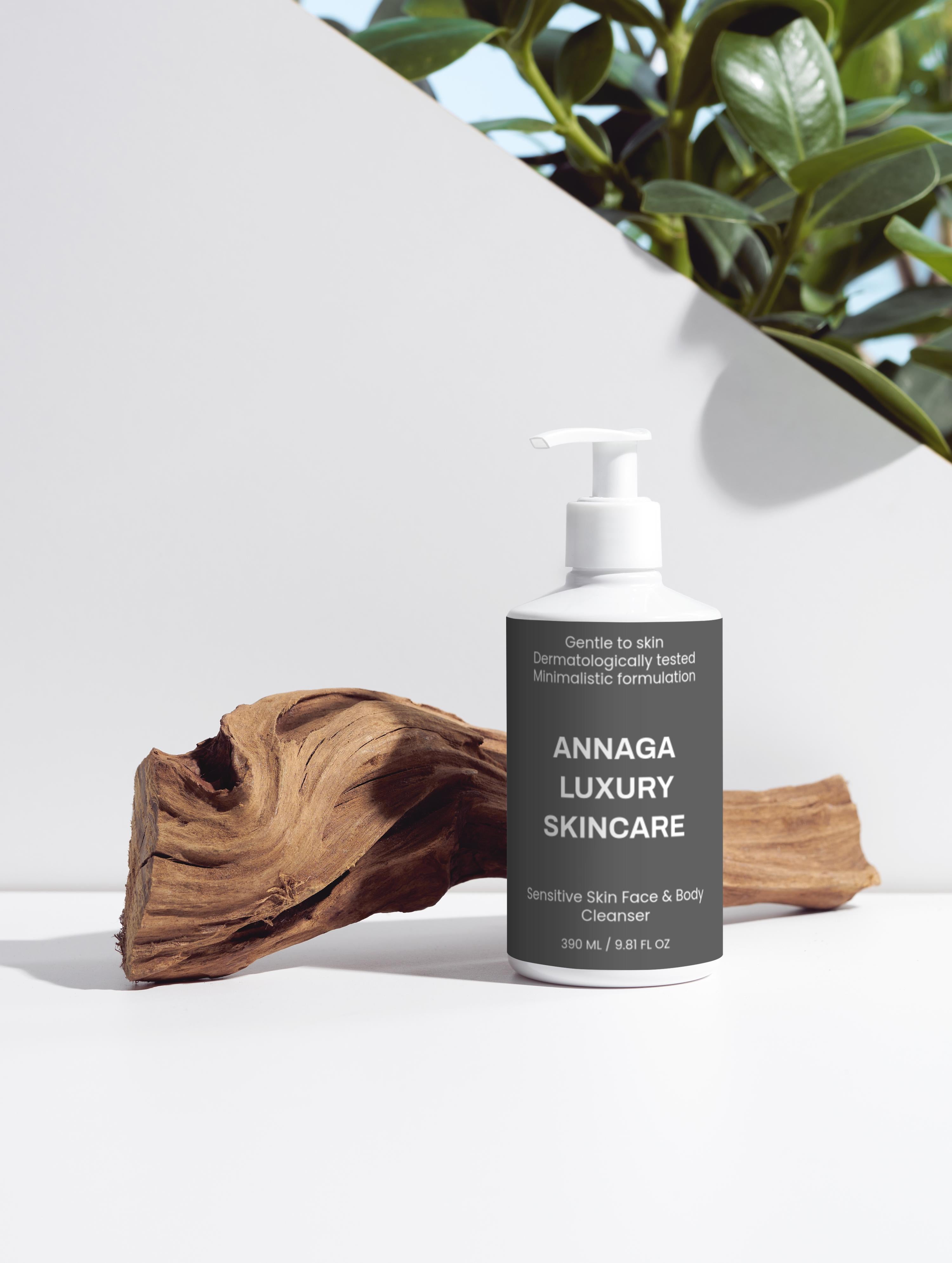 AnnAga Luxury Skincare Core Collection: Sensitive Skin Face & Body Cleanser