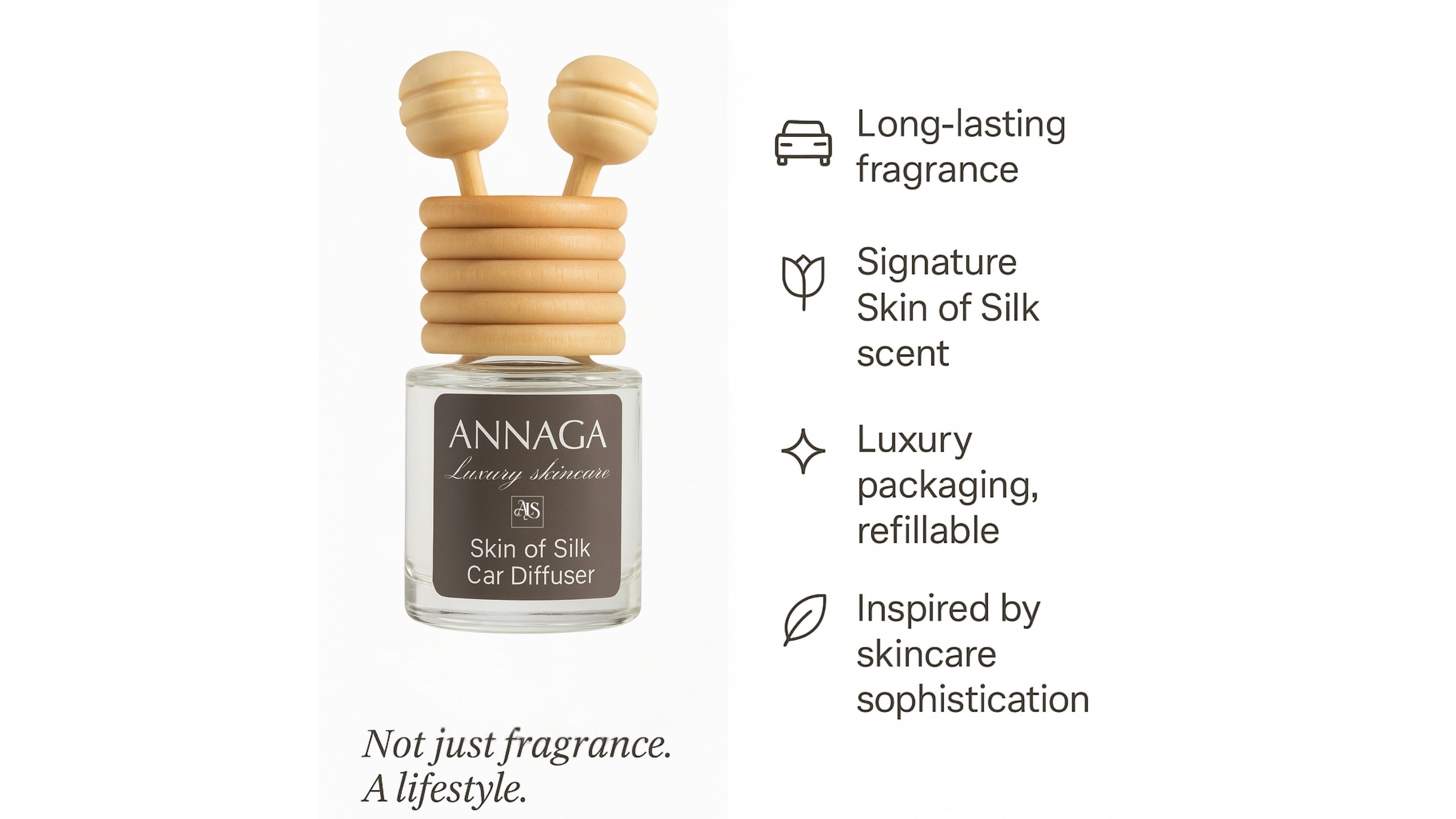 AnnAGA Luxury Skincare Core Collection Skin of Silk Car Diffuser