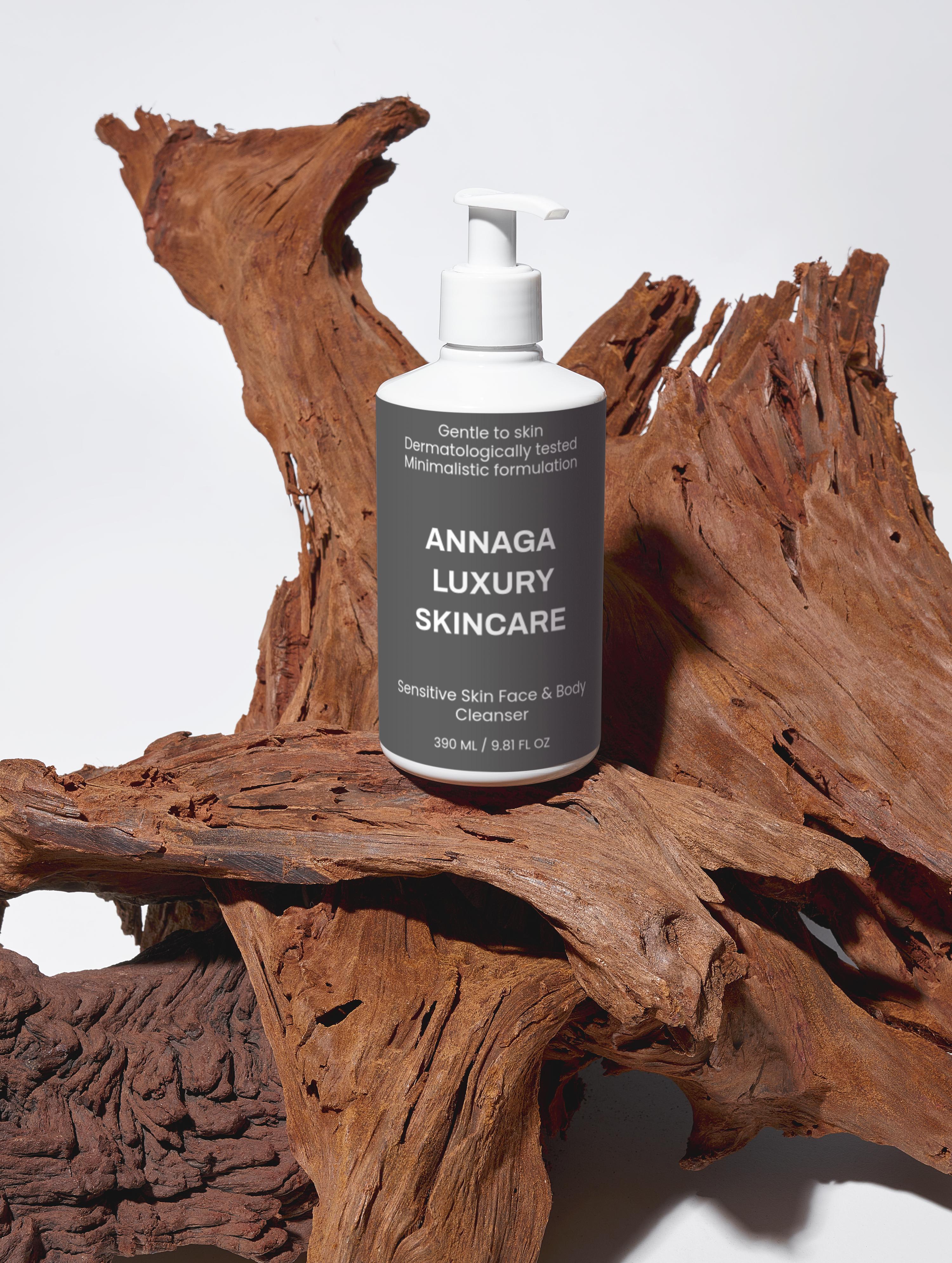 AnnAga Luxury Skincare Core Collection: Sensitive Skin Face & Body Cleanser