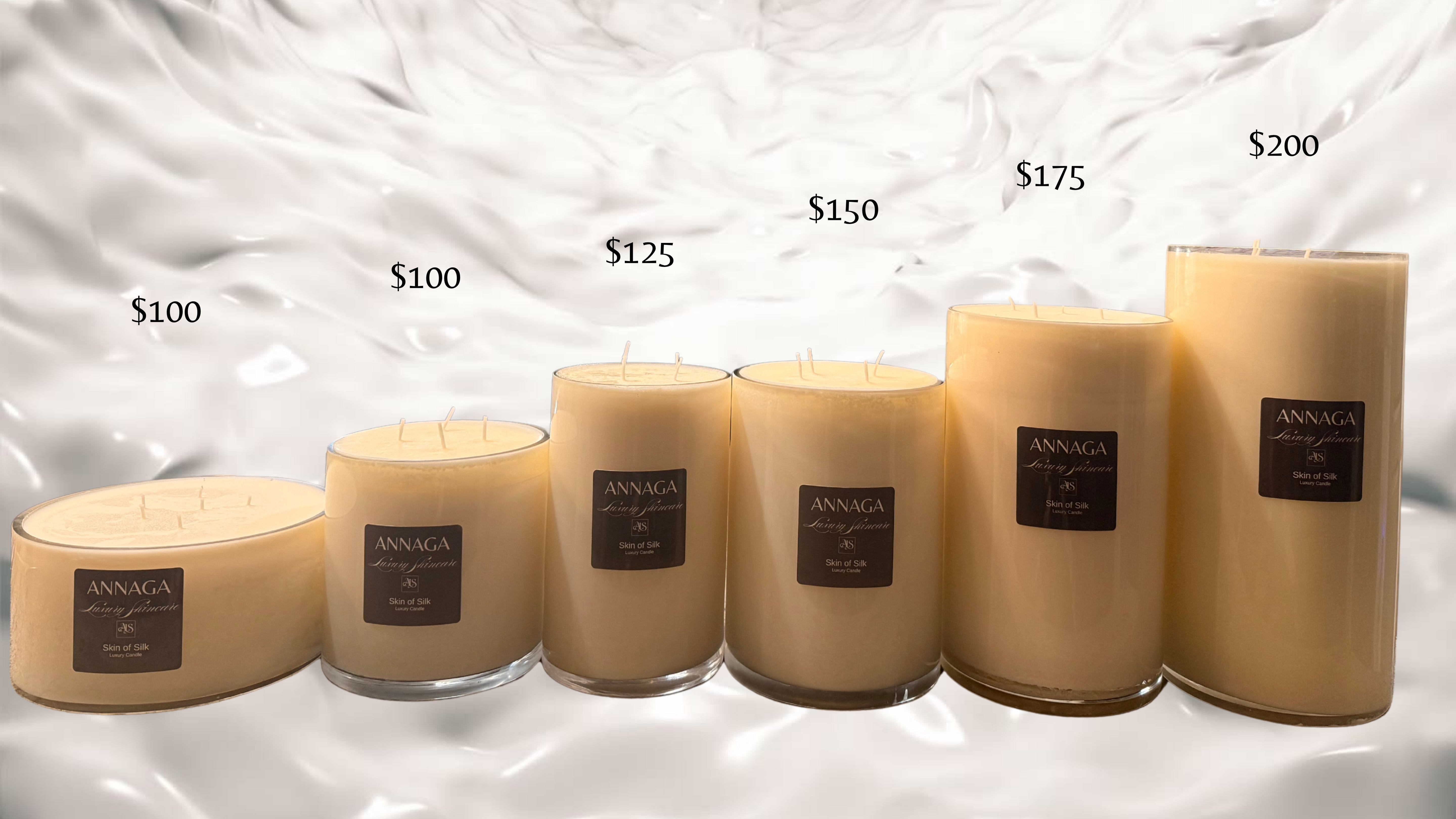 AnnAga Luxury Skincare Core Collection: Skin of Silk Lux Luxury Candle Collection