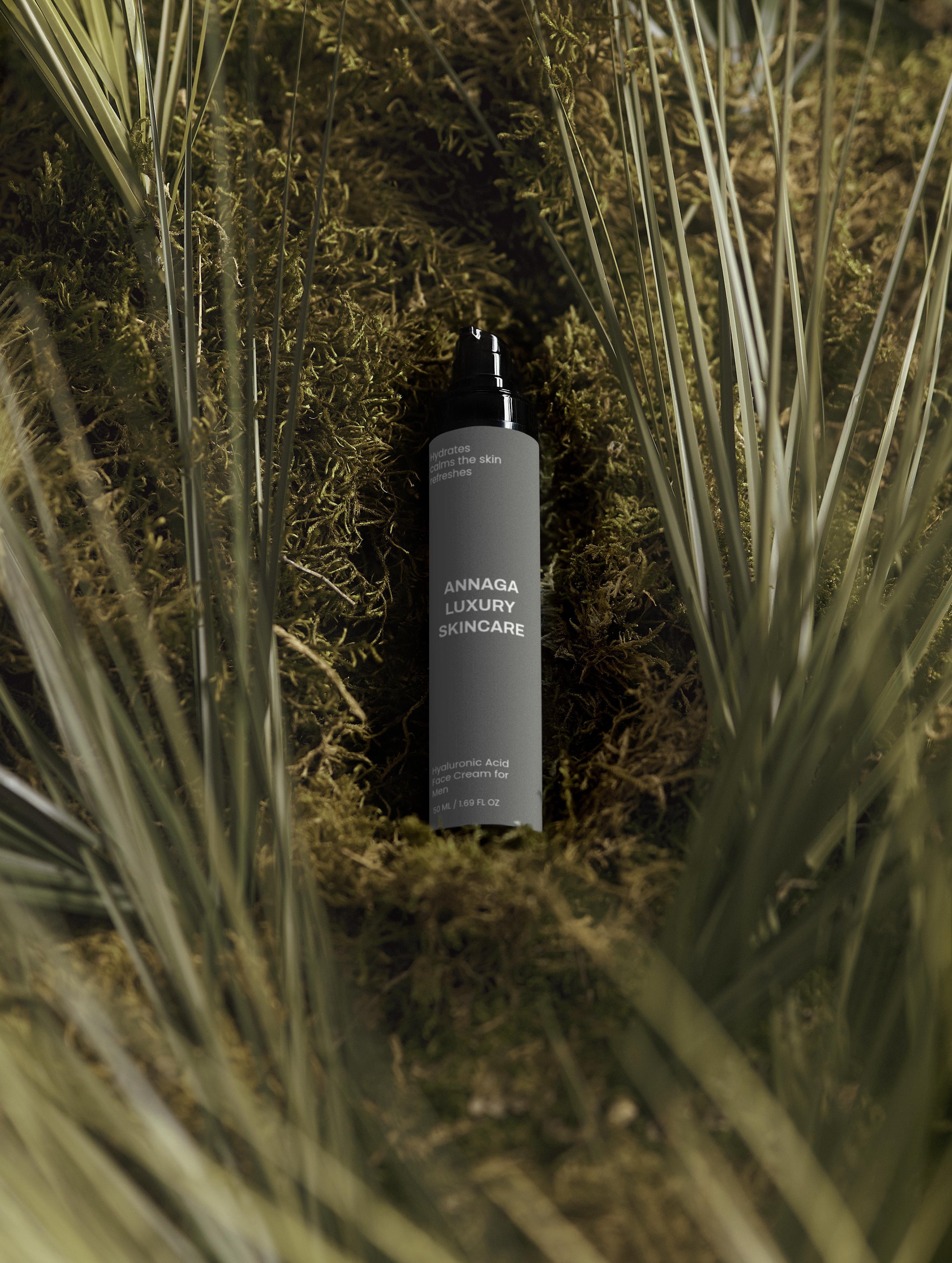 AnnAga Luxury Skincare Core Collection:  Hyaluronic Acid Face Cream for Men