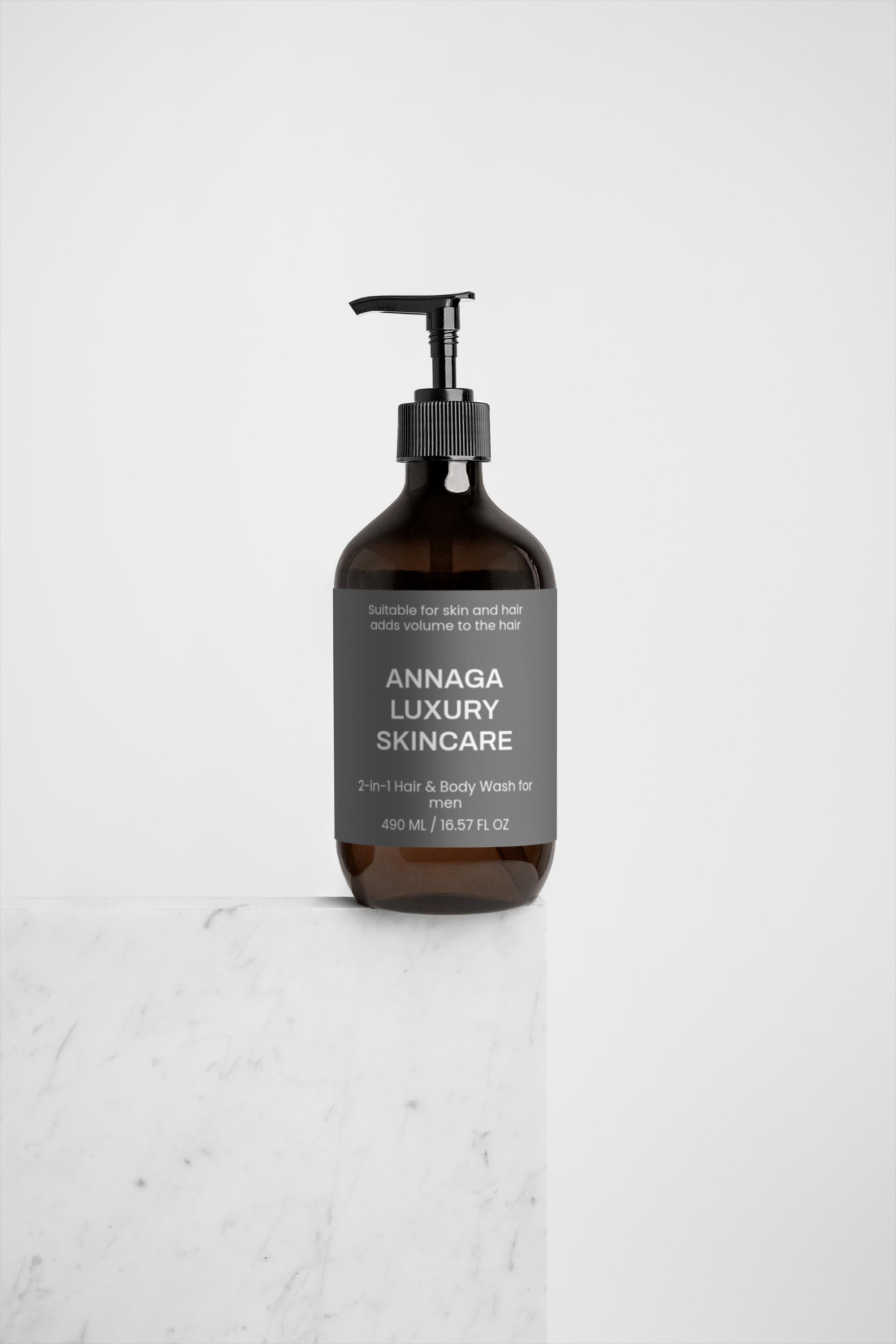 AnnAga Luxury Skincare Core Collection: 2-in-1 Hair & Body Wash for men